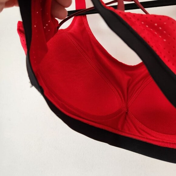 Victoria's Secret Victoria Sport Red Sports Bra Lightweight Strappy Back 32D - Picture 4 of 7